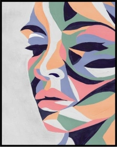 Colorful face masked, uramljena slika 40x50cm i 50x70cm