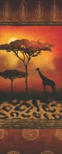 Gieaffe at sunset, uramljena slika 40x90cm