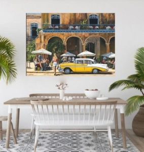 Kafe Kuba, uramljena slika 60x90cm - Img 4