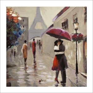 Love in Paris, uramljena slika 50x50cm