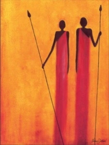 Massasais tradition, uramljena slika 60x80cm