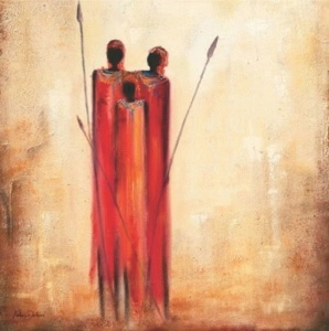 Native family, framed picture