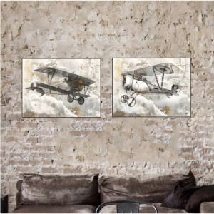 Old planes, dve uramljene slike 30x40cm i 40x50cm svaka - Img 2