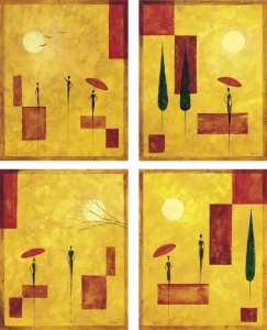 Renee, cetri uramljene slike dimenzije 30x40cm