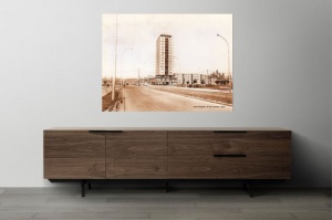 Stari Beograd, RK kod fontane 1963. uramljena slika 30x40cm i 40x50cm - Img 2