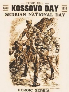 Stari poster Kosovo 1916., uramljena slika 30x40cm