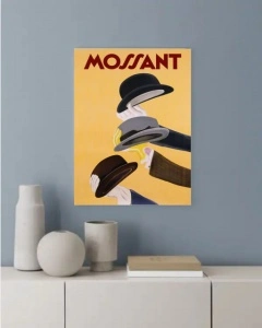 Stari poster Mossant 1938., uramljena slika 30x40cm i 40x50cm - Img 2