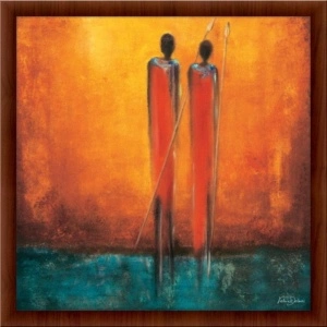 Two native, framed picture