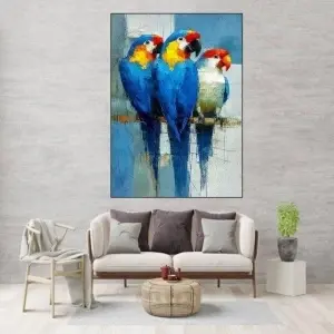 Veseli Papagaji, uramljena slika 40x50cm , 50x70cm i 60x90cm - Img 2