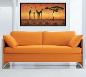 Žirafe u Namibiji, uramljena slika 50 x 100 cm - Img 2