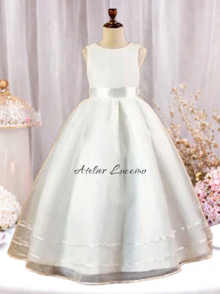 Special occasion girls satin dress with satin lining