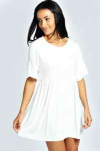 Pamucna bela zvono haljina