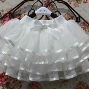 White tutu skirt with satin lining