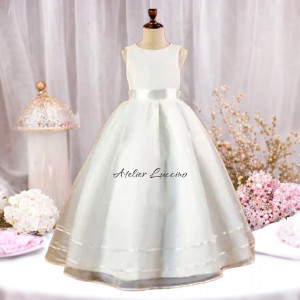 Special occasion girls satin dress with satin lining