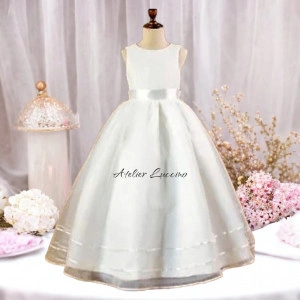 Special occasion girls satin dress with satin lining