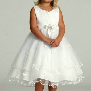 Girls beautiful white bow dress