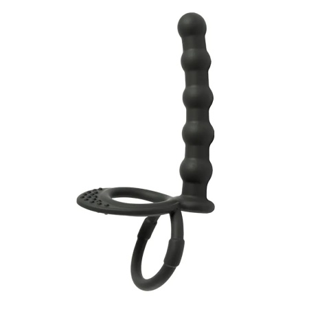 Crni silikonski dildo za duplu penetraciju i lubrikant | KOMBINUJ I UŠTEDI 209