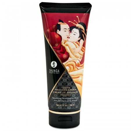 Krema za masažu sa ukusom šampanjca i jagode | Shunga Kissable Massage Sparkling Strawberry Wine