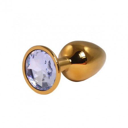 Mali zlatni analni dildo sa belim dijamantom | Size S