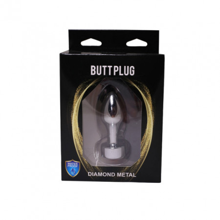 Metalni analni dildo sa crvenim dijamantom 8cm | Size S