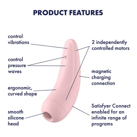 Stimulator klitorisa aplikacija | SATISFYER CURVY2+ PINK