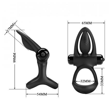 Vibro prsten za penis i testise 10 vibracija | Triangular Cock Ring