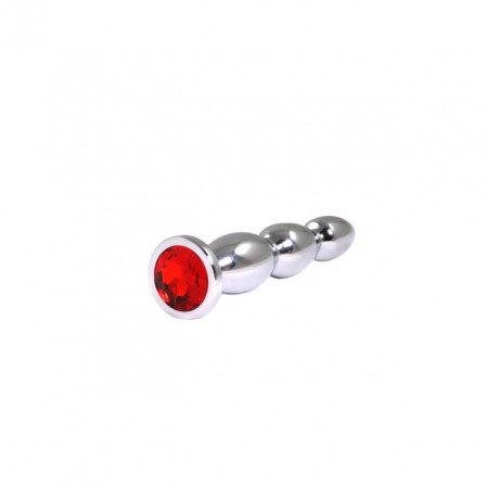 Metalni analni dildo sa crvenim cirkonom14cm | Size XL
