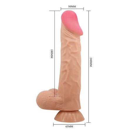 Vibro dildo sa kozicom koja se pomera 24cm | Buraq