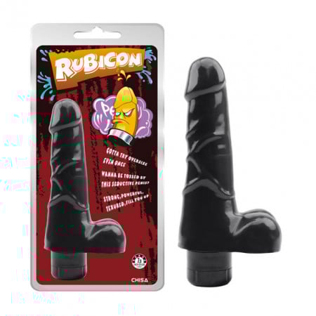 Crni vibrator sa testisima | Rubicon Verve