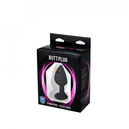 Mali crni silikonski analni dildo sa dijamantom | Size S
