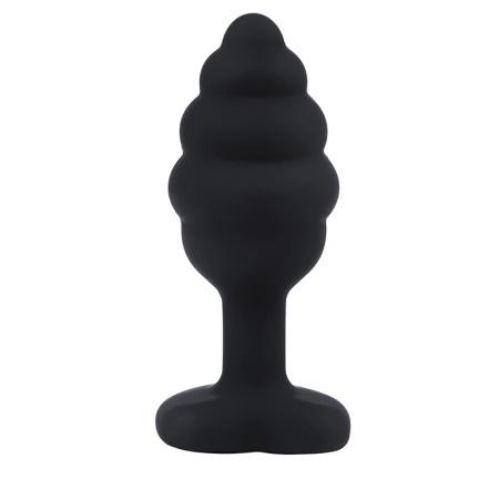 Mali rebrasti silikonski analni dildo sa dijamantom | Size S