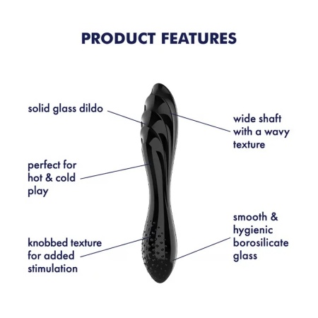 Stakleni Dildo | SATISFYER Dazzling Crystal Glass Dildo Black 1
