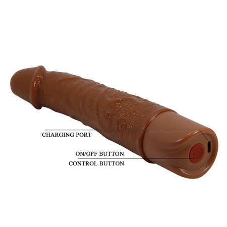 Crni realistični vibrator 20cm | Leander