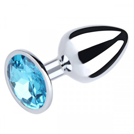 Mali metalni analni dildo sa plavim dijamantom | Size S
