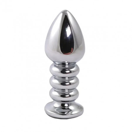 Metalni analni dildo sa crnim dijamantom 10cm | Size M