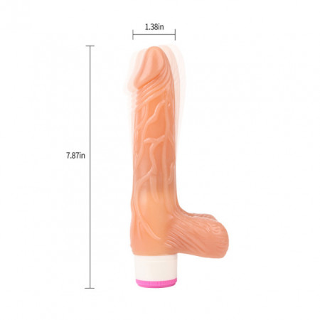 Realisticni vibrator sa testisima | Luv Pleaser Flesh