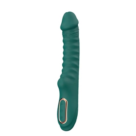 Rebrasti silikonski vibrator Enyalius Green i lubrikant | KOMBINUJ I UŠTEDI 173