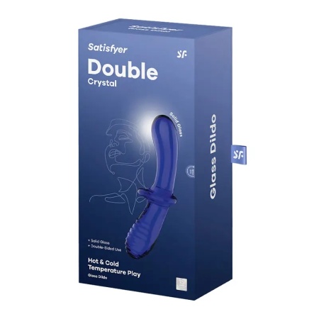 Stakleni Dupli dildo | SATISFYER Double Crystal Glass Dildo Blue