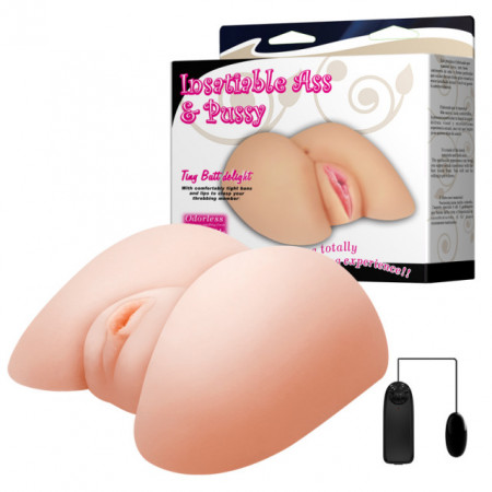 Vibrirajuća realistična veštačka vagina sa 2 ulaza | TINY BUTT DELIGHT