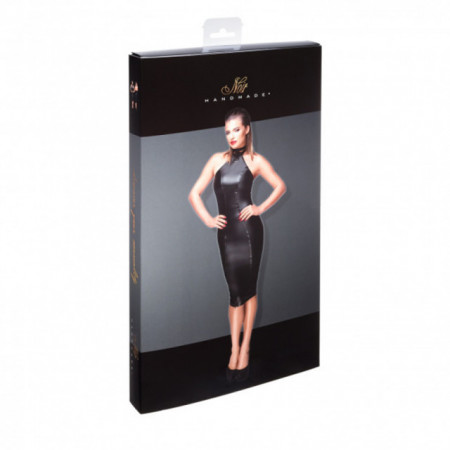 Seksi haljina sa rajsferšlusom | Powerwetlook Pencil dress with ring on collar and zipper