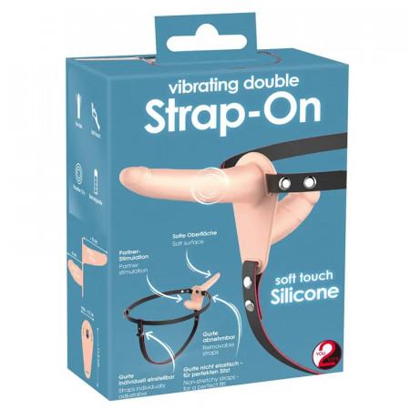 Dupli Vibrirajući Strap-On sa bežičnim daljinskim | Vibrating Double Strap-On