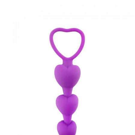 Ljubičaste silikonske analne kuglice srce | Anal beads purple