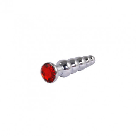 Metalne analne kuglice sa crvenim dijamantom | 14cm