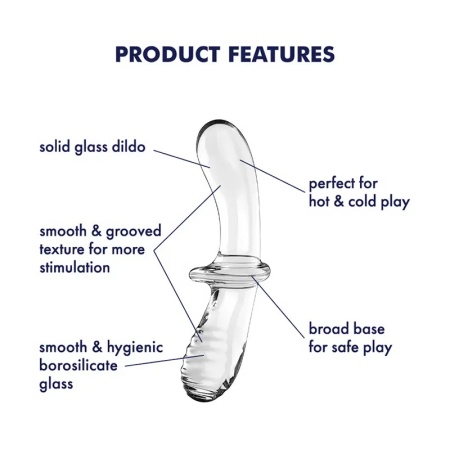 Stakleni Dupli Dildo | SATISFYER Double Crystal Glass Dildo Transparent