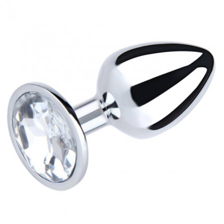 Veliki metalni analni dildo sa belim dijamantom | Size L