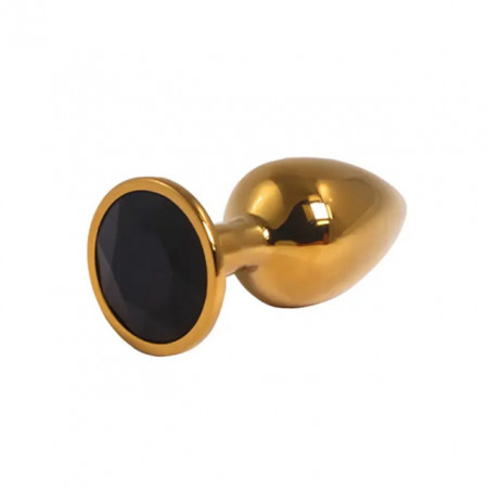 Mali zlatni analni dildo sa crnim dijamantom | Size S