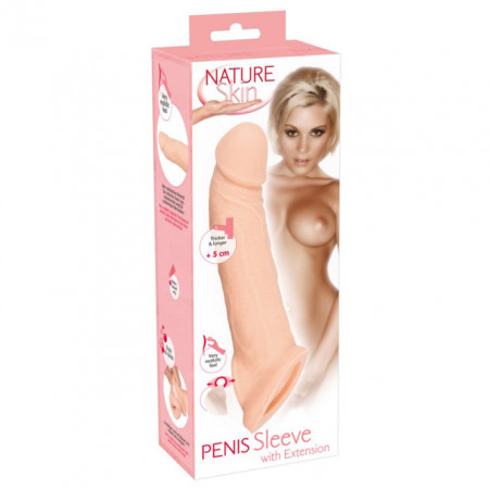 Mekana navlaka za penis 5cm popunjen vrh | Nature Skin Penis Sleeve with Extension