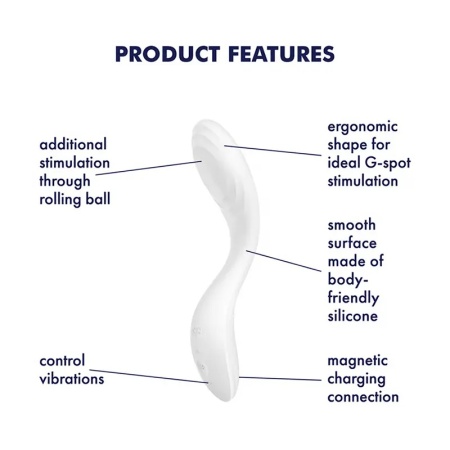 Vibrator za G tacku | SATISFYER RRROLLING PLEASURE white