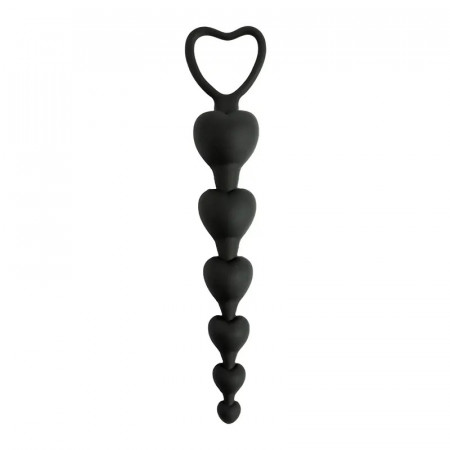 Crne silikonske analne kuglice srce | Anal beads