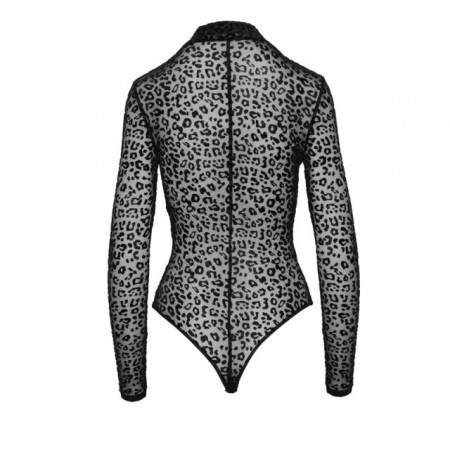 Leopard Bodi sa dvostranim rajsferšlusom | Leopard flock bodysuit with long sleeves